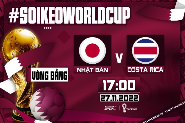 Soi kèo Nhật Bản vs Costa Rica, 17h00 ngày 27/11 | World Cup 2022