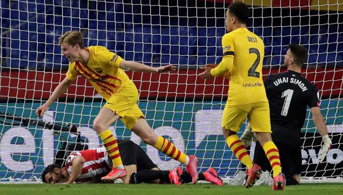 De Jong ghi bàn mở tỷ số cho Barcelona