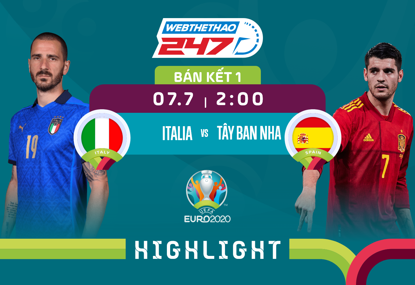 Highlight Italia vs Tây Ban Nha