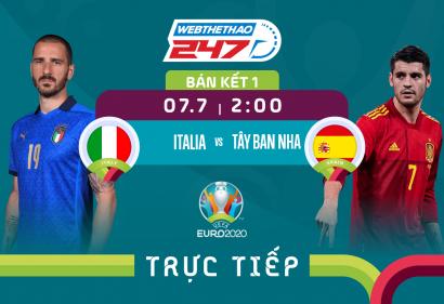 [Live] Tường thuật, trực tiếp Italia (Ý) vs Tây Ban Nha 2h00 ngày 07/07/2021 | Vòng Bán Kết
