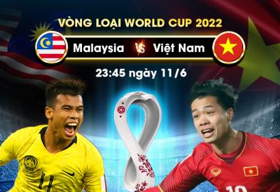 Trực tiếp Malaysia vs Việt Nam 23h45 ngày 11/6/2021