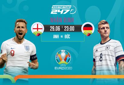 Nhận định Anh vs Đức, 23h00 ngày 29/6/2021 | Vòng 16