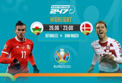 [Highlight Euro] Video bàn thắng Xứ Wales vs Đan Mạch (23h, 26/6/2021)