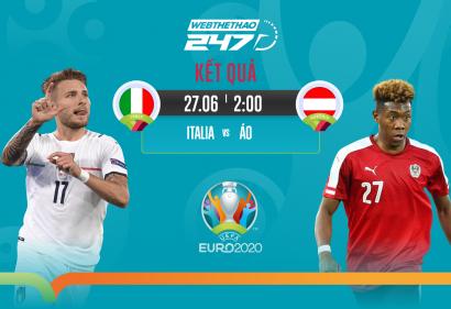 Kết quả, Tỷ số Italia (Ý) vs Áo, 2h00 ngày 27/6/2021