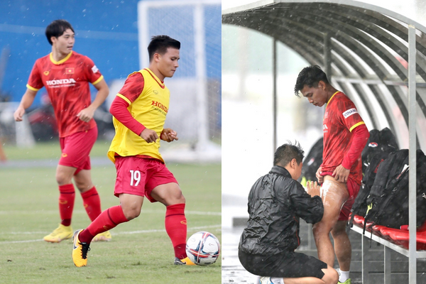 Đội tuyển Việt Nam tập luyện dưới điều kiện thời tiết khắc nghiệt, Văn Thanh bỏ ngỏ cơ hội ra sân